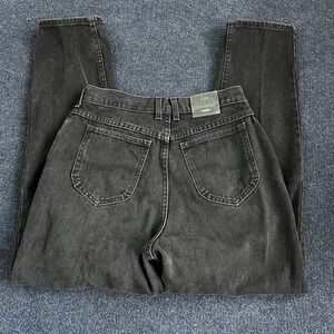 Vintage Lee Mom Jeans Womens 28 Charcoal Wash High Rise Relaxed Tapered Denim
